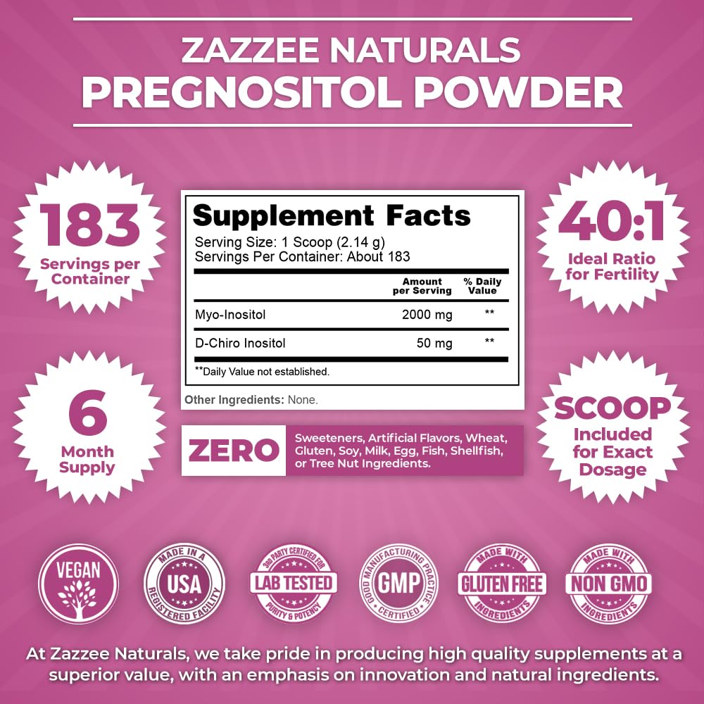 Zazzee PREGNOSITOL Powder and Extra Strength Prenatal Multi Complex